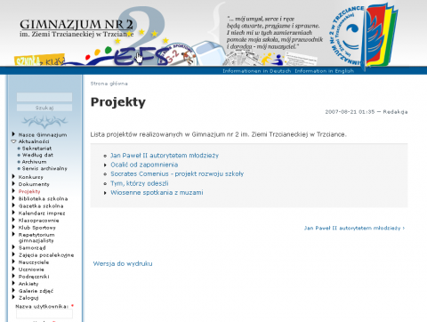 Layout oraz kod dla g2.trzcianka.com.pl